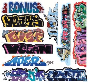 Blair Line 2262 HO Scale - Mega Set Modern Tagger Graffiti Decals Set #13 pkg(10)