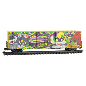 Micro Trains 10200310 - N Scale 60' Rib Side Boxcar - Mardi Gras Micro-Mouse Car