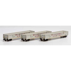 Athearn 3564 - N Scale 52Ft Mill Gondola - Wisconsin Central (3pkg)