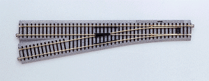 Kato Unitrack 2-862 - HO #6 Manual Turnout - Left Hand - 34-1/8in (867mm) Radius Curve