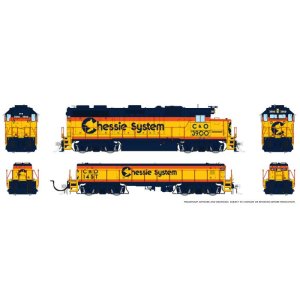 Rapido 39022 - HO EMD GP39 Mother+Slug (DC/Silent): Chessie - C&O Sublettering: #3916 + #142T