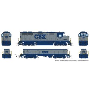 Rapido 39026 - HO EMD GP39 Mother+Slug (DC/Silent): CSX - Grey & Blue: #4290 + #1048