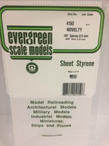 Evergreen Scale Models 4150 .150in Opaque White Polystyrene Novelty Siding (1sheet)