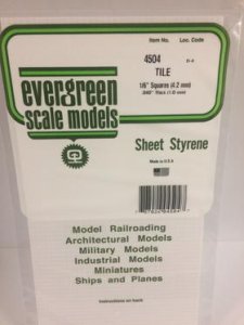 Evergreen Scale Models 4504 - 1/6in x 1/6in Opaque White Polystyrene Square Tile (1sheet)