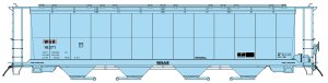 Intermountain 45140-02 - HO 59Ft 4-Bay Cylindrical Covered Hopper - WGR - Light Blue - Patch #161...