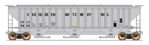 Intermountain 453109-04 HO - 4750 Cubic Foot Rib-Sided - 3-Bay Covered Hopper - Evergreen Fish Ha...