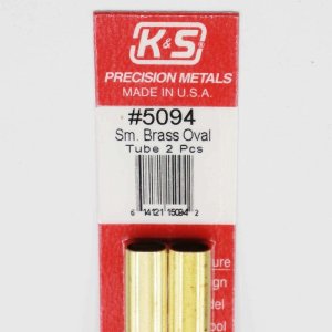 K&S Engineering 5094 All Scale - Small Brass Oval Tubes - 0.014 Thick x 12 inch Long (2 pkg)