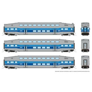 Rapido 546004 - N Bilevel Commuter Car -  AMT / Montreal (Set #1) - (Cab: 2001 Coaches: 2024 2031...