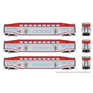 Rapido 546007 - N Bilevel Commuter Car -  CalTrain (San Francisco Bay Area) - (Set #1) - (Cab: 11...