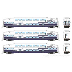 Rapido 546019 - N Bilevel Commuter Car -  Metrolinx (Los Angeles) - (Set #1) - (Cab: 632 Coaches:...