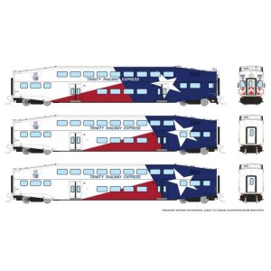 Rapido 546025 - N Bilevel Commuter Car -  Trinity Rail Express (Dallas) - (Set #1) - (Cab: 1004 C...