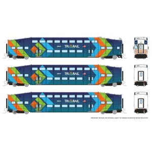 Rapido 546028 - N Bilevel Commuter Car -  Tri Rail (Miami) - (Set #1) - (Cab: 501 Coaches: 1004 1...