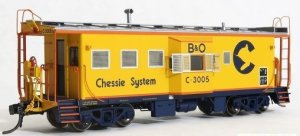 Tangent Scale Models 60018-01 - HO ICC B&O I-18 Steel Bay Window Caboose - Chessie System (B&O Ra...