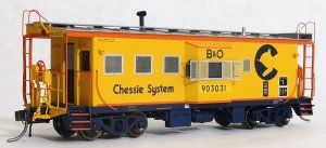 Tangent Scale Models 60019-02 - HO ICC B&O I-18 Steel Bay Window Caboose - Chessie System (B&O 19...