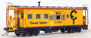 Tangent Scale Models 60029-03 - HO ICC B&O I-18 Steel Bay Window Caboose - Chessie System (B&O 19...