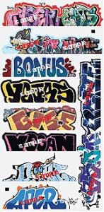 Blair Line 1262 - N Scale Modern Tagger Graffiti Decals - Set #13 (10pcs)