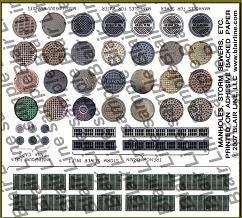 Blair Line 62 - N Scale Manhole Covers & Storm Drains -- Printed, Self-Adhesive Details