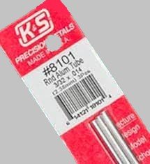 K&S Engineering 8101 All Scale - 3/32 inch OD Round Aluminum Tube 0.014inch Thick x 12inch Long (...