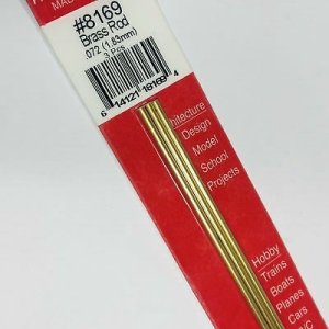 K&S Engineering 8169 All Scale - 0.072 inch Diameter Round Brass Rod - 12inch Long (3 pkg)