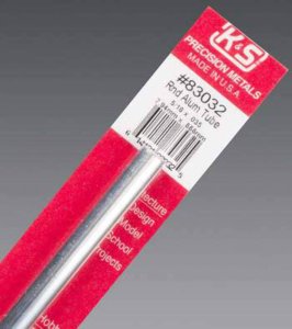 K&S Engineering 83032 All Scale - 5/16 inch OD Round Aluminum Tube - 0.035inch Thick x 12inch Lon...