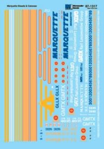 Microscale Decals 87-1317 HO GATX Rail Locomotive Group & Marquette Lease Diesels & Marquette Cab...