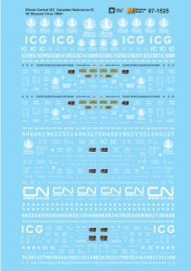 Microscale 871525 - HO Canadian National ex IC 50Ft Boxcars - 1990+ - Waterslide Decals