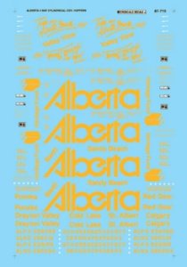 Microscale 87710 - HO Alberta Grain Freight - 4-Bay Cylindrical Hopper - Decals