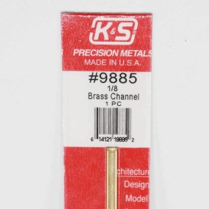 K&S Engineering 9885 All Scale - 12inch Long Brass Channel - 0.014inch Thick x (1/8 x 1/8 inch Le...