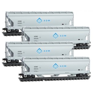 Micro Trains 99300186 - N Scale ACF 3-Bay CF Covered Hopper w/ Elongated Hatches - Archer-Daniels...