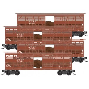 Micro-Trains N 99300188 40ft Despatch Stock Car With Cattle Load, Atchison Topeka And Santa Fe (4...