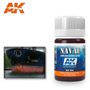 AK Interactive 304 Red Hulls Brown Streaking Grime Enamel Paint 35ml 