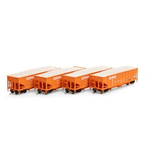 Athearn 140-7640 HO - 40ft Ribbed 3-bay Ballast Hopper - Norfolk Southern - #1- 4pack 