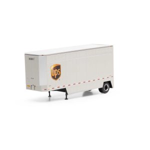 Athearn 90208 - HO RTR 28ft Drop Sill Trailer - UPS (W/ Shield) #202017