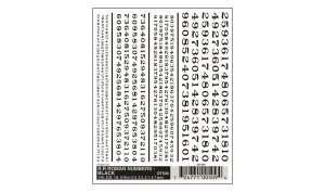 Woodland Scenics 509 - Dry Transfer Decals - Black Roman Numbers