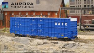 Aurora Miniatures 306046 - HO Greenbrier 7550 cf 60' Plate F Boxcar - LRS #141020