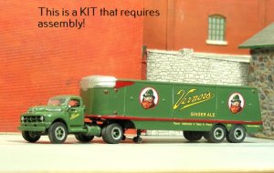 Sylvan Scale Models SE-13 HO Scale - 1:87 1952 Vernors Tractor & Keg Trailer - Unpainted and Resi...