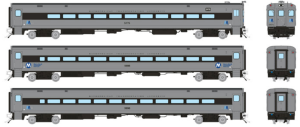 Rapido 128552 - HO Comet Commuter Car Set - MNCR (West of Hudson Scheme) Set #1