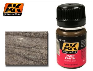 AK Interactive 78 - Damp Earth Satin Wash Enamel Paint - 35ml Bottle