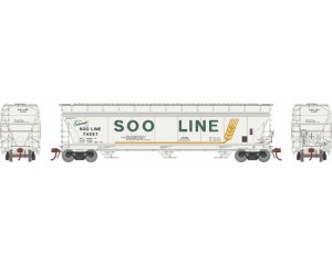 Athearn 12950 - N Scale 4600 3-Bay Center Flow Hopper - SOO #74057