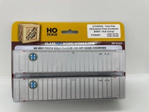 Class One Model Works CT00200 - HO Hyundai 48ft Exterior Post - BNSF/HUB Group (2pk)