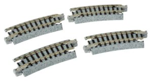 Kato Unitrack 20-171 - N Scale Curved Track - 15-Degrees (4pk)