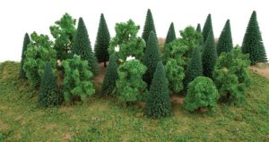 Walthers SceneMaster 1179 - Mixed Trees w/Flat Base (25pk)