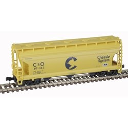 Atlas Trainman 50006112 - N Scale ACF 3560 Center-Flow Covered Hopper - Chessie System (C&O) #601...