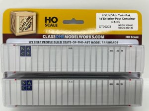 Class One Model Works CT00202 - HO Hyundai 48ft Exterior Post - NACS (2pk)