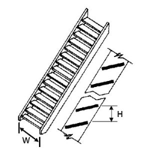 Plastruct 90448 1:24 ABS Grey Stairway G scale 