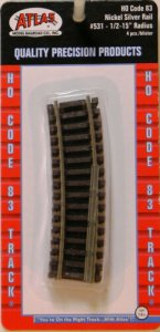 Atlas 531 - HO Code 83 Curved Snap Track - 15 Inch Radius (4/pkg)