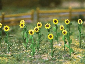 Bachmann 32506 - HO Sunflowers -- 1" 2.5cm Tall pkg(16)