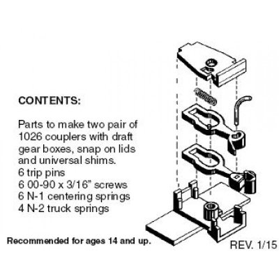 Micro Trains Line 102013 - N Body Mount Couplers - For Flat Cars & Gondolas (2 pair)