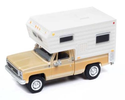 Classic Metal Works 30673 - HO 1977 Chevrolet Fleetside Camper Pickup Truck - Assembled - Neutral...