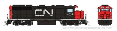 Rapido 40003 - HO EMD GP40 - DCC Ready - Canadian National (Large Noodle) #4017